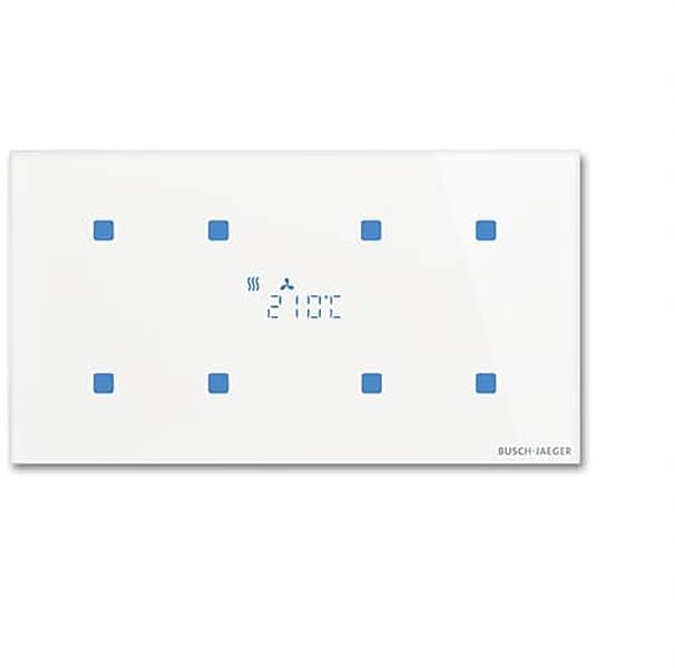 Ein digitales Thermostat zeigt „21°C