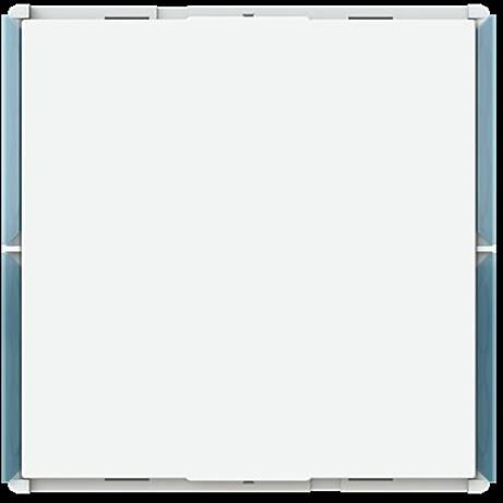 Transparenter türkiser Würfel mit leuchtend weißem Inneren, der sein symmetrisches geometrisches Design und reflektierenden Oberflächen zeigt.