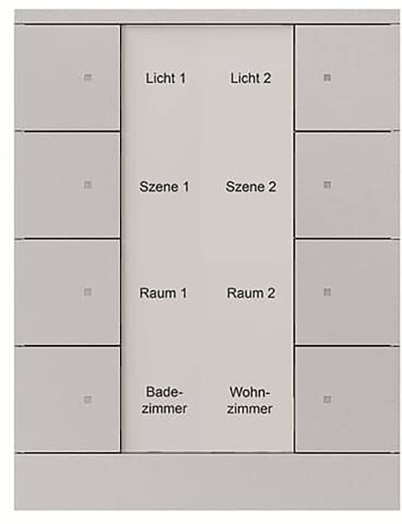 Ein Bedienfeld mit Tasten mit den Aufschriften „Licht 1