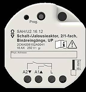 Rundes elektrisches Gerät mit der Bezeichnung „SAH/U2.16.12