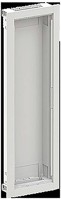 Ein weißes rechteckiges elektrisches Gehäuse mit offener Vorderseite, das Platz für interne Verdrahtung und Komponentenplatzierung bietet.