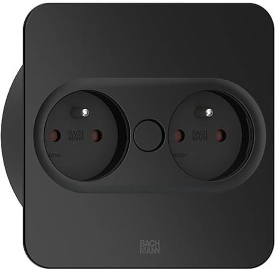 Eine moderne schwarze Straßenlaterne mit schlankem Design, mit LED-Leuchten an der Spitze positioniert, vor einem schlichten grauen Hintergrund.