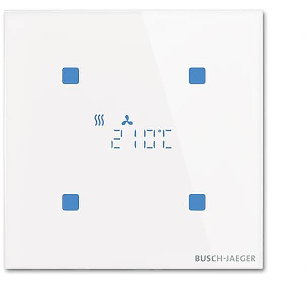 Ein digitales Thermostat-Display mit der Anzeige „21°C