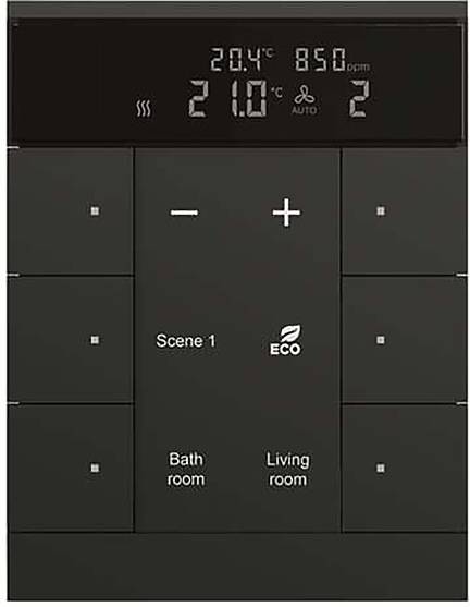 Digitales Bedienfeld mit Temperatur- und Feuchtigkeitsanzeige, „Szenario 1