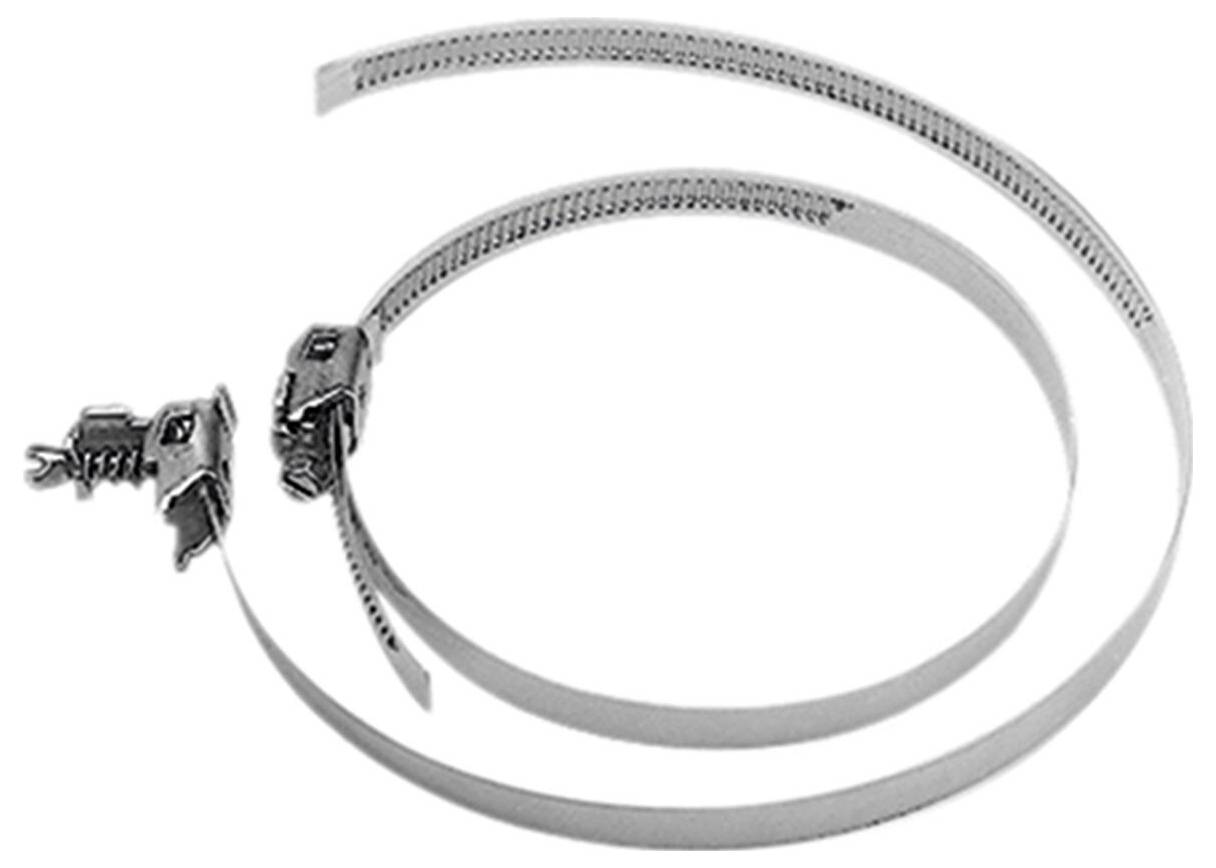 Metallische Ablenkerplatte mit vertikalem Lüftungsöffnung, die an eine schwarze Kunststoffkupplung angeschlossen ist, wahrscheinlich für Lüftungs- oder Rohrleitungssysteme verwendet.