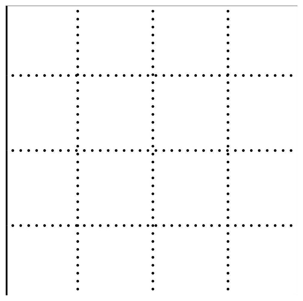 Ein geometrisches abstraktes Kunstwerk mit überlappenden weißen rechteckigen und trapezförmigen Formen, die einen minimalistischen, dreidimensionalen Effekt erzeugen.
