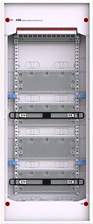 Ein Serverrack gefüllt mit mehreren Netzwerk-Switches, mit Anzeigelampen oben und Kabelmanagement an den Seiten.