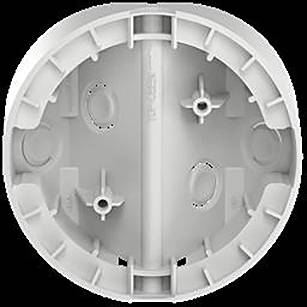 Kreisförmige Kunststoffmontageplatte mit mehreren Schraubenlöchern zum Befestigen an verschiedenen Oberflächen.