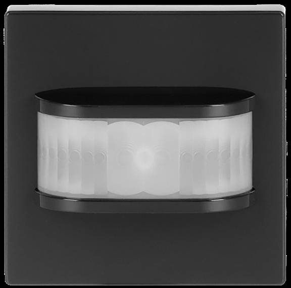 Ein dunkles quadratisches Bewegungsmeldergerät mit einer weißen, abgerundeten Kunststoffabdeckung in der Mitte, das zur Bewegungserkennung in einem Sicherheitssystem entwickelt wurde.