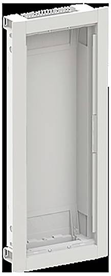 Rechteckiges, offenes Kunststoffgehäuse für die Unterbringung von Netzwerk- oder Elektrokomponenten in vertikaler Ausrichtung.