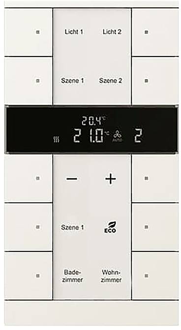 Bedienfeld mit Schaltflächen mit den Beschriftungen „Licht