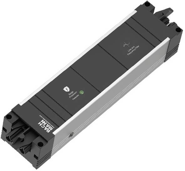 Ein rechteckiges elektronisches Gerät mit Beschriftungen „tachman