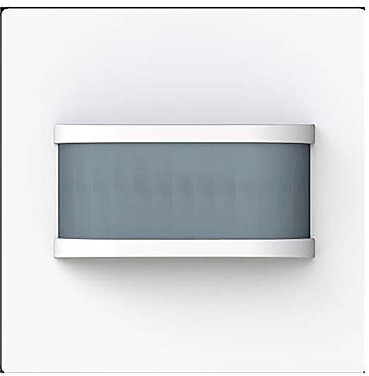 Ein modernes wandmontiertes LED-Leuchtenset mit mattcreme-farbenem rechteckigem Rahmen und mattblauer Glaseinsatz, konzipiert für Umgebungsbeleuchtung.