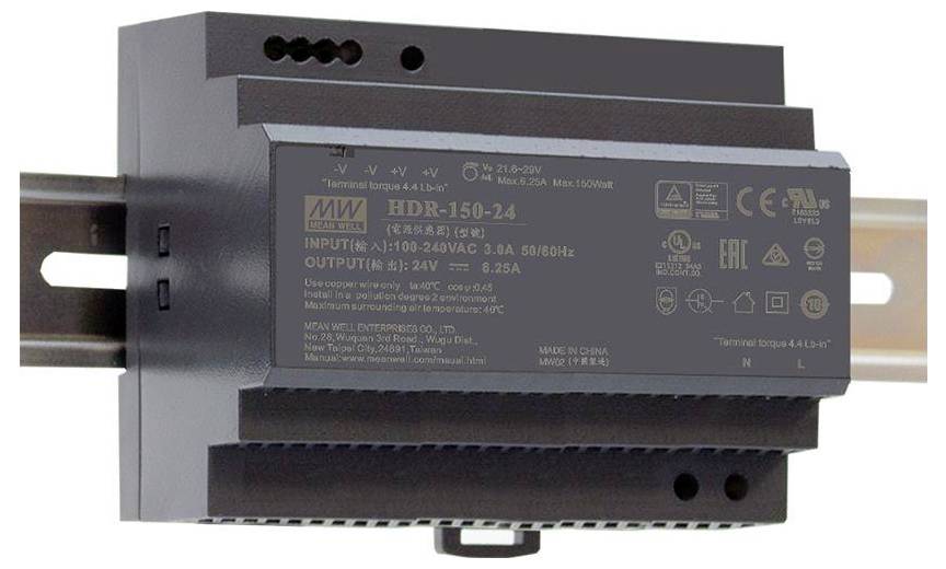 „Mean Well HDR-150-24 DIN-Schienen-Stromversorgung