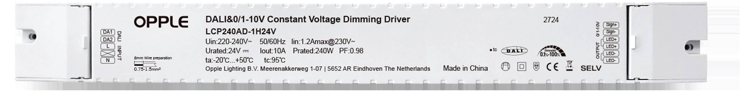 Ein weißer LED-Treiber mit dem Modell „LC-50-DA-I-110V