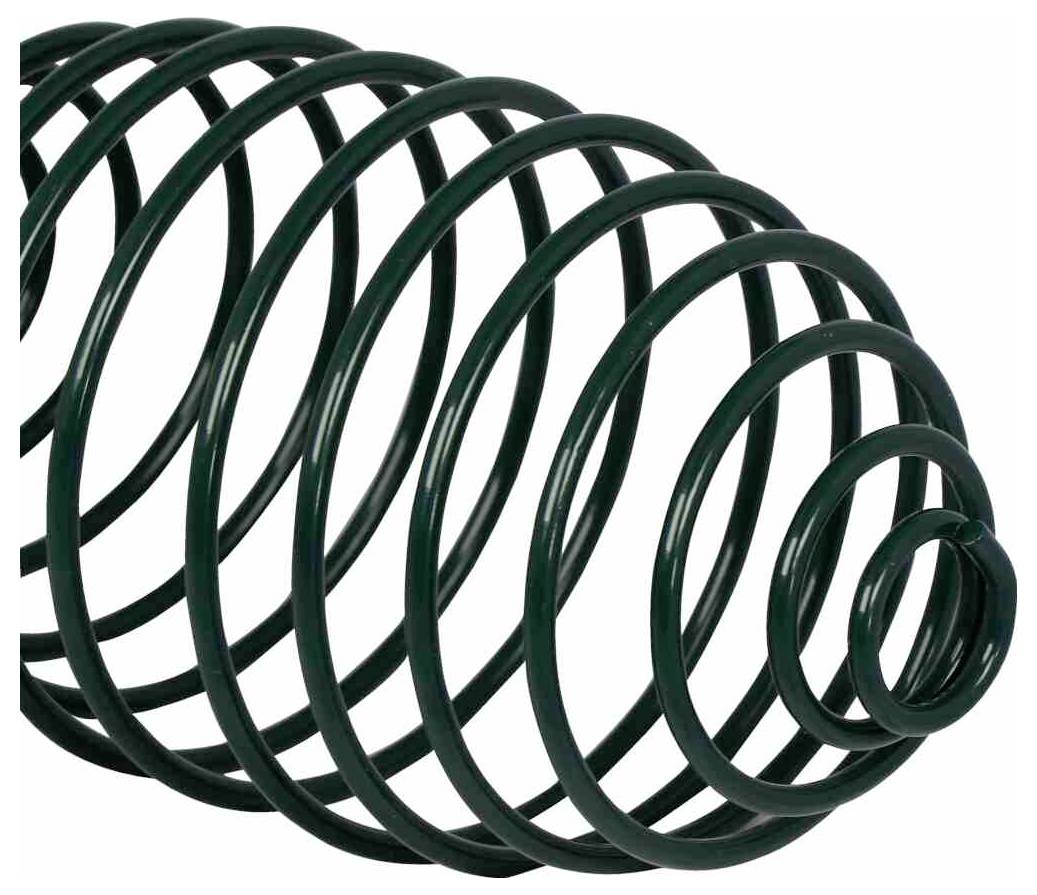 Eine schwarze Kunststoff-Mausefalle mit scharfen, gezackten Kanten und einem roten Köderheberl, die in einer teilweise offenen Position gezeigt wird.