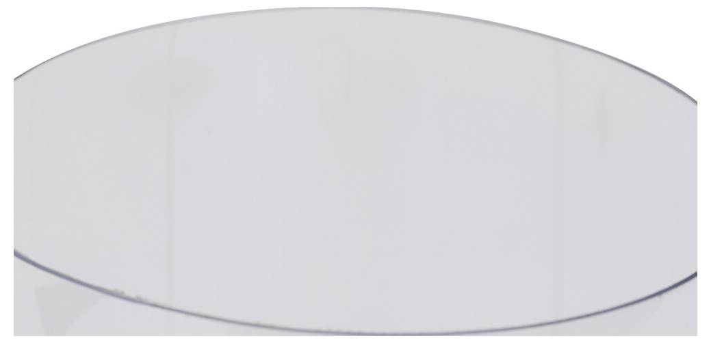 Ein einfaches, zylindrisches weißes Objekt mit glatten, reflektierenden Seiten und einer dünnen Kontur.