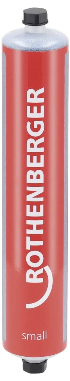 'ROTHENBERGER' roter Zylinder mit Aufschrift 'klein', wahrscheinlich eine Gaskartusche oder ein ähnliches Werkzeugzubehör.