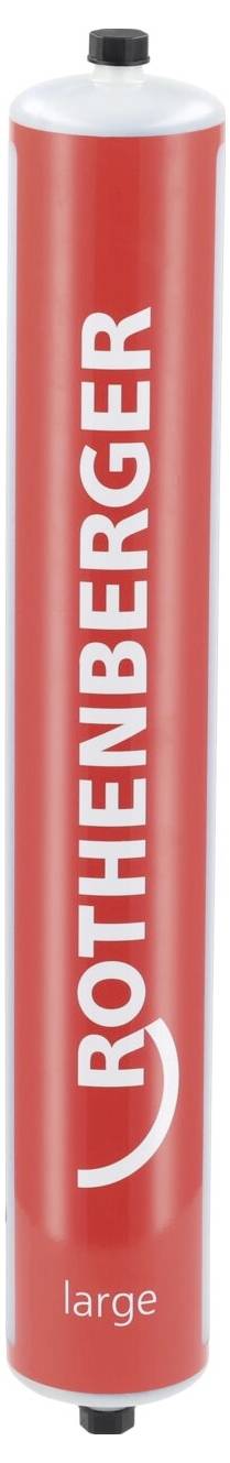 Roter zylindrischer Gegenstand mit 'Rothenberger' und 'groß' aufgedruckt, höchstwahrscheinlich ein Werkzeug oder eine Komponente der Rothenberger-Marke.