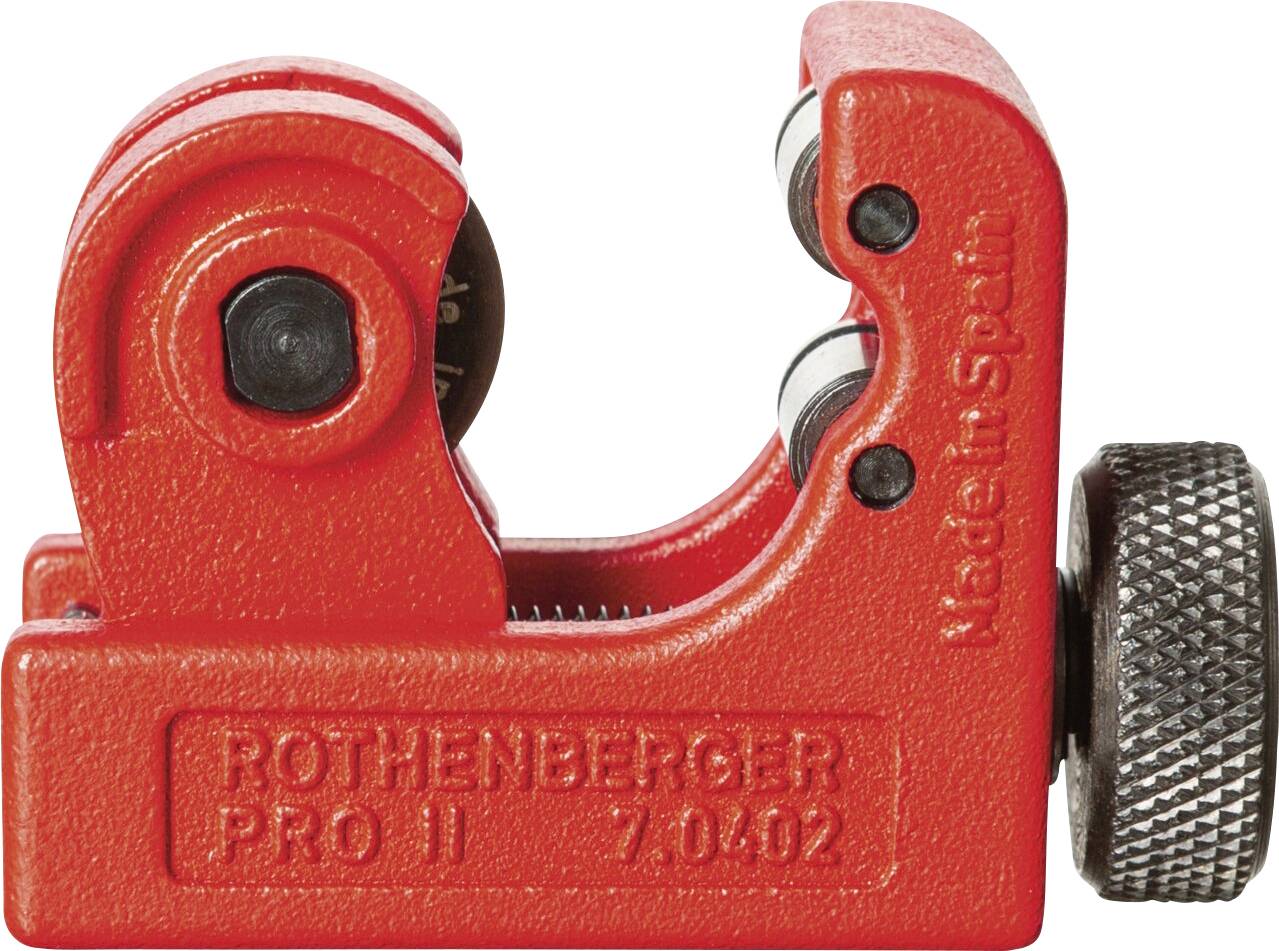 Ein roter Rohrabschneider mit der Aufschrift 