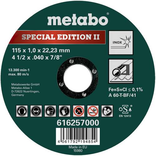Metabo 616257000 Trennscheibe gerade 115 mm
