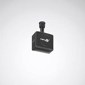 Eine kleine schwarze Kamera mit dem Logo „memtec