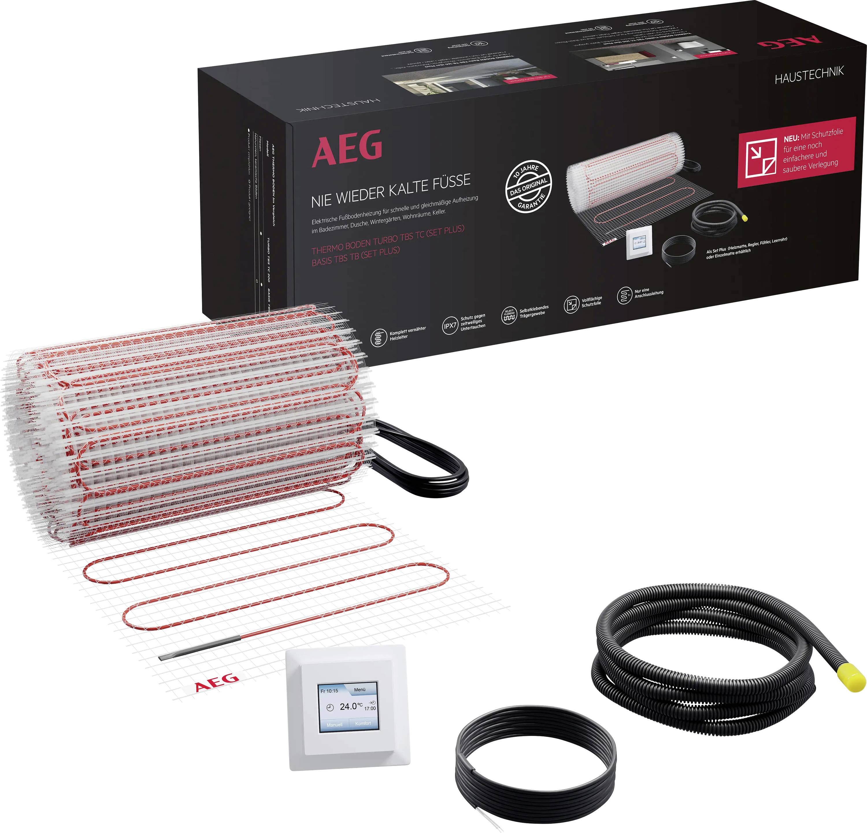 Heizsystem-Set mit einer Rolle Heizelementen, Bedienfeld mit Anzeige „24.0°C