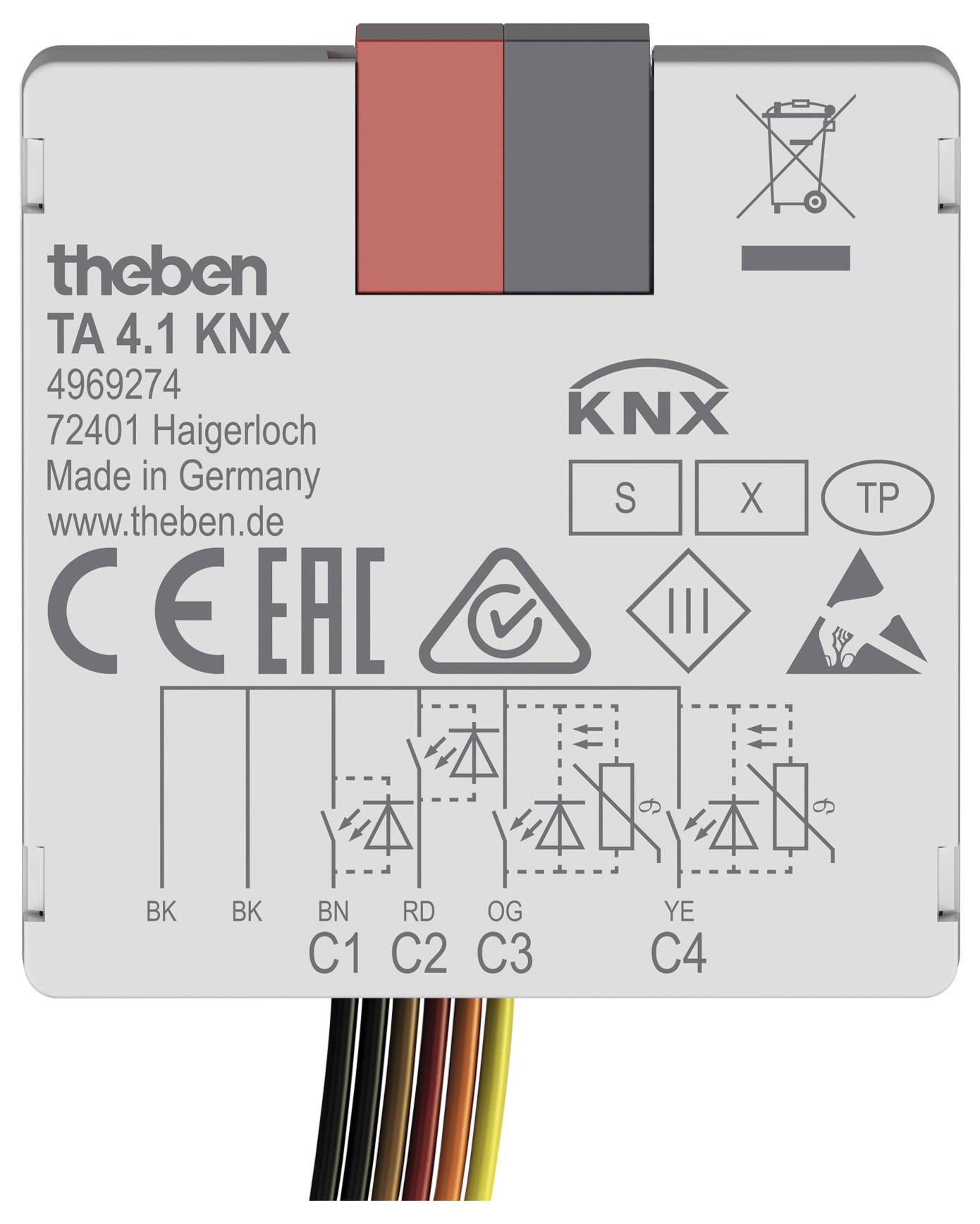 Theben 4969274 Tasterschnittstelle TA 4.1 KNX