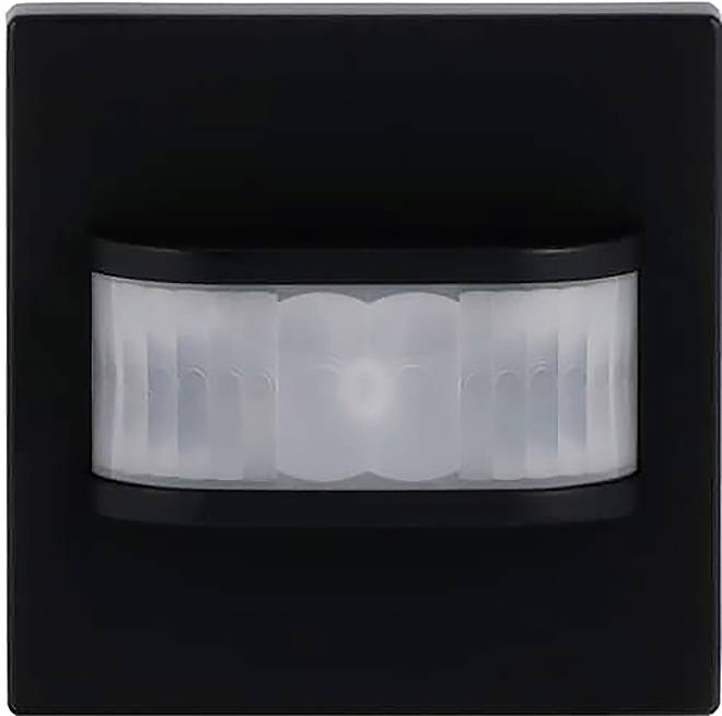 Ein schwarzer quadratischer Bewegungsmelder mit einer weißen, zylindrischen Linse in der Mitte, der zur Bewegungserkennung verwendet wird.