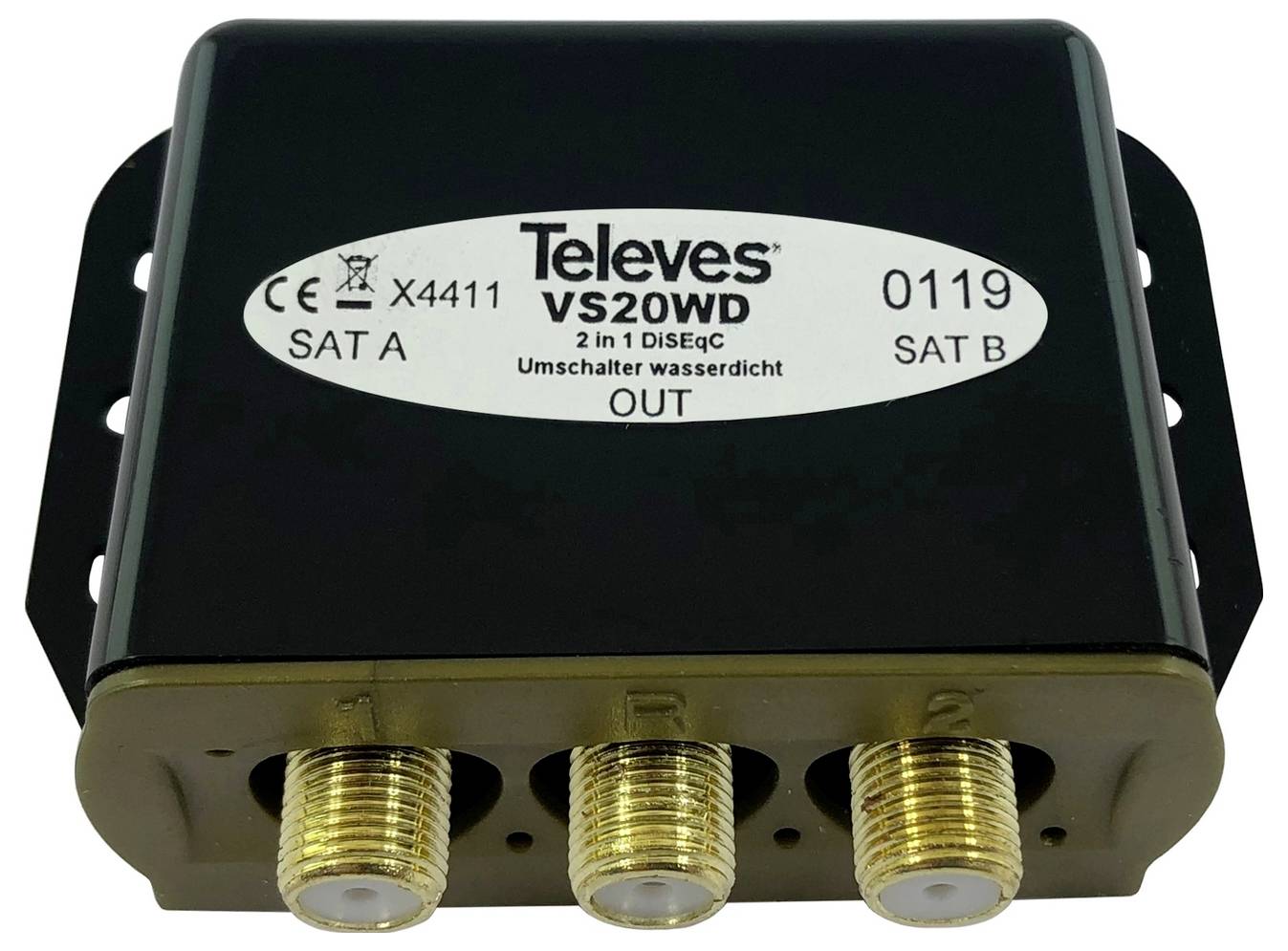 DiSEqC-Schalter mit der Bezeichnung „Televes VS20WD