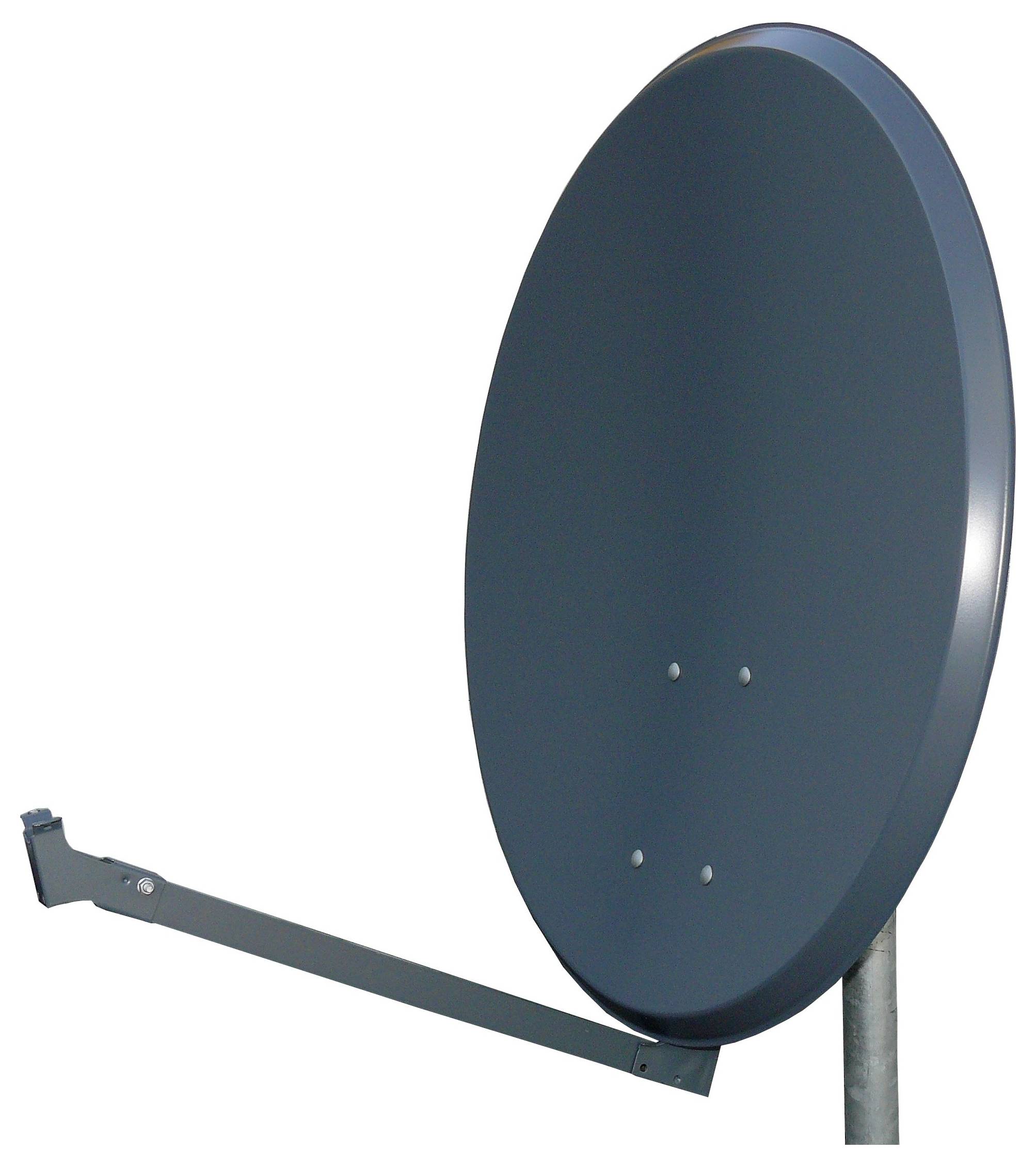 Ein weißer Televes TV-Koaxialverstärker mit Anschlüssen auf der Unterseite und schlitzförmigem Design auf der linken Seite.