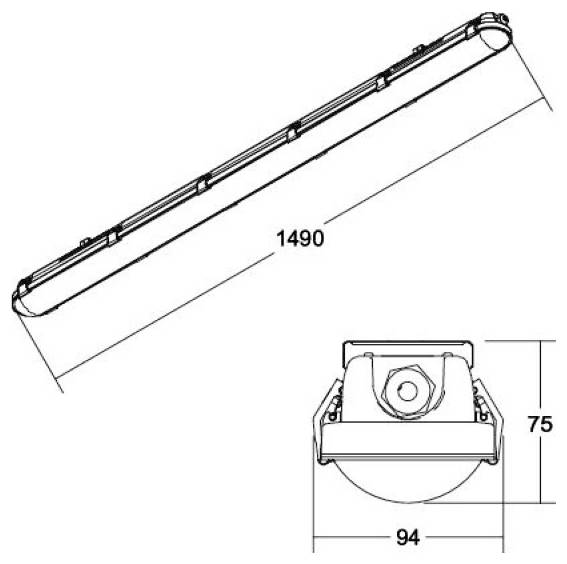 Brumberg 78115114 LED-Feuchtraum-Wannenleuchte