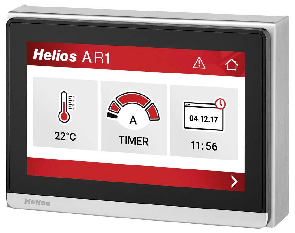 Ein digitales Bedienfeld mit der Anzeige „Helios AIR1