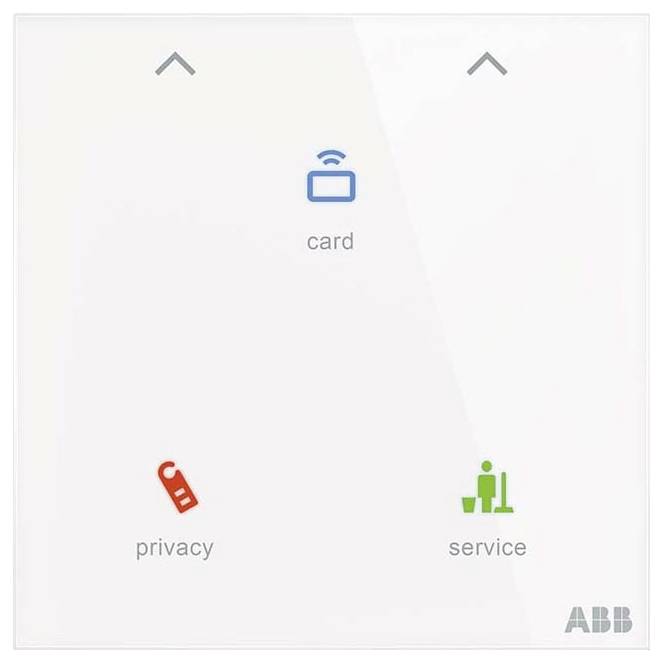 Touchscreen-Bedienfeld mit Symbolen: blaue „Karte