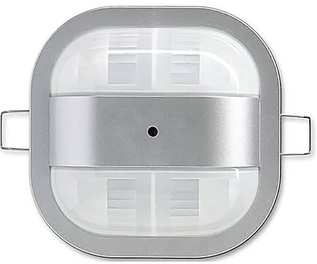 Eine metallische, ovalförmige LED-Deckenleuchte mit einem zentralen schwarzen Kreiselement, entworfen für moderne Innenraumbeleuchtung.