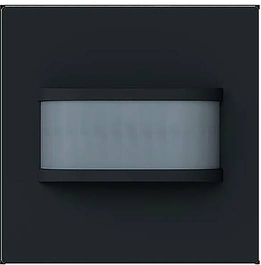 Ein dunkelgraues, quadratisches LED-Außenwandleuchte mit gewölbtem Mattglaszentrum, entworfen für zeitgenössische Außenbeleuchtung.