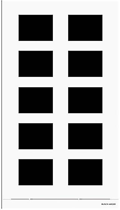 Ein weißes Gitter mit fünf Zeilen und zwei Spalten von leeren schwarzen Rechtecken, das häufig zum Anzeigen einer Reihe von Bildern oder Text verwendet wird.