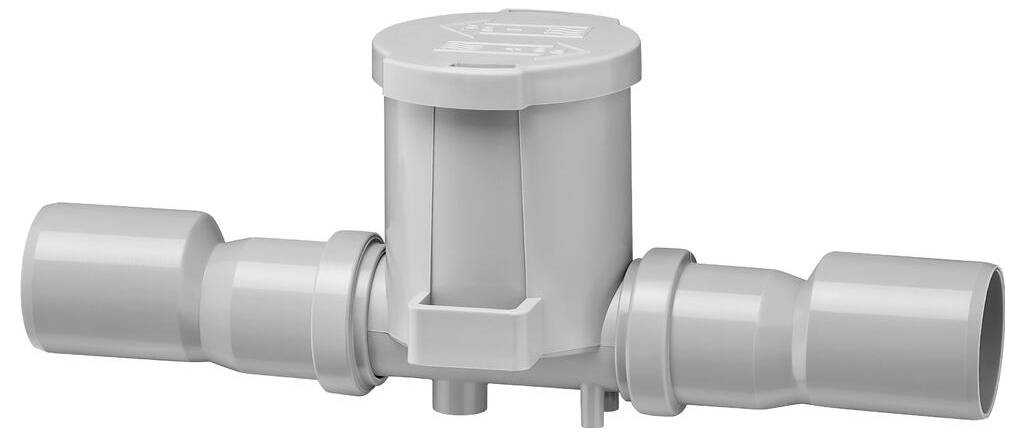 Ein grünes, kreisförmiges elektrisches Gerät mit aufklappbarem Deckel, vermutlich eine wandmontierte Steckdose, für den Außenbereich konzipiert.