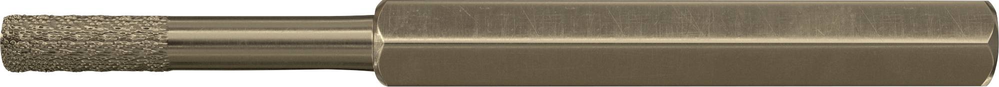 Ein gewindeltes, zylindrisches Metalltool mit strukturiertem Griff, verwendet für präzisen Halt, vor einem einfachen Hintergrund.