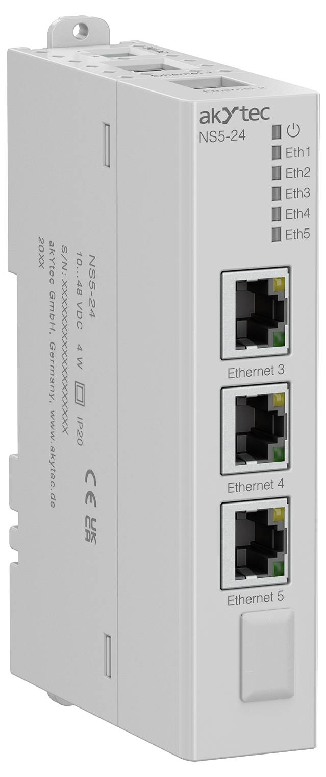 AkYtec NS5-24 148567 SPS-Industrial Ethernet Switch 24 V/DC