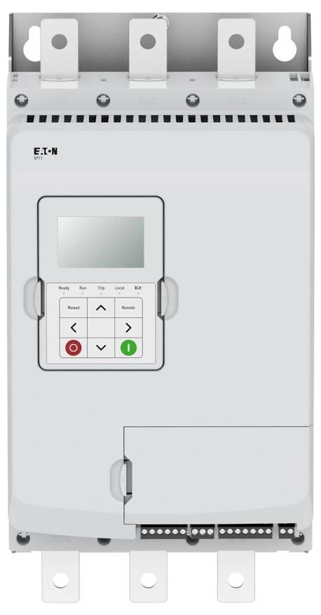 Elektrische Steuerungstafel mit Displaybildschirm, Tastaturfeldern und sichtbaren Anschlussklemmen. Sie verwaltet und steuert elektrische Systeme.