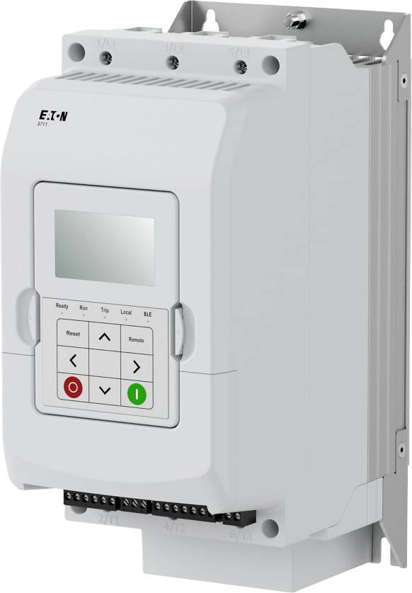 Ein elektrisches Gerät mit digitaler Anzeige und Steuerungstasten, das für industrielle Automatisierungsanwendungen verwendet wird.