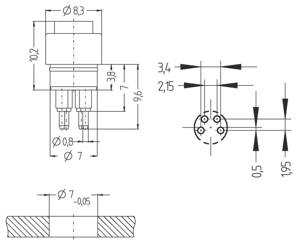 Escha 8009729 Sensor-/Aktor-Einbausteckverbinder Polzahl Sensoren: 4