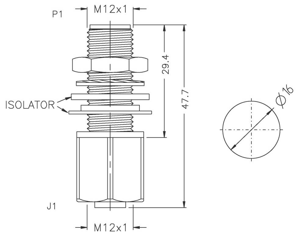 Escha 8018405 Wanddurchführung Polzahl Sensoren: 5 1St.