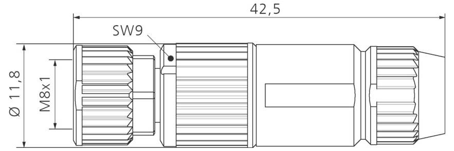 Escha 8019721 Sensor-/Aktor-Steckverbinder, unkonfektioniert Polzahl Sensoren: 3 1St.