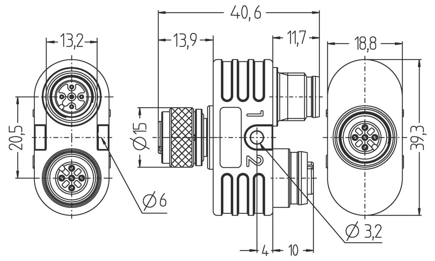 Escha 8024976 Sensor-/Aktor-Verteiler und Adapter Polzahl Sensoren: 5 1St.