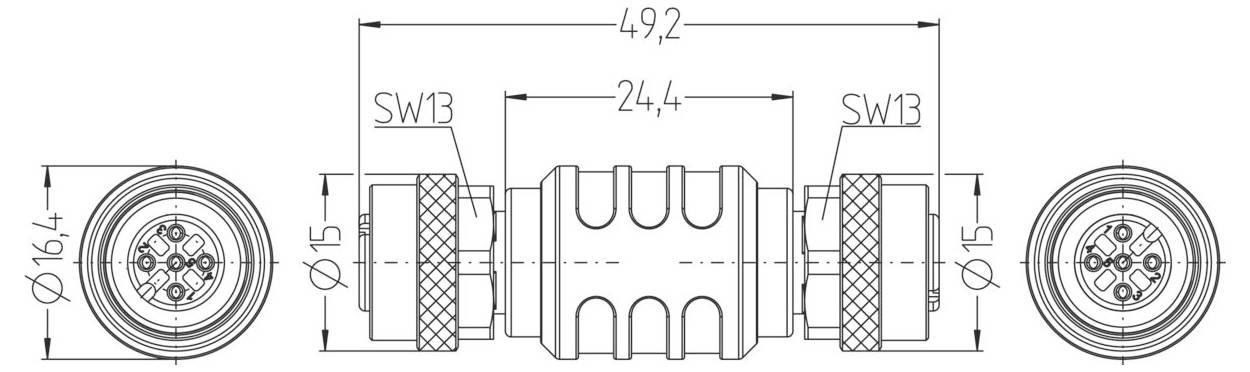 Escha 8041351 Sensor-/Aktor-Adapter Polzahl Sensoren: 5 1St.