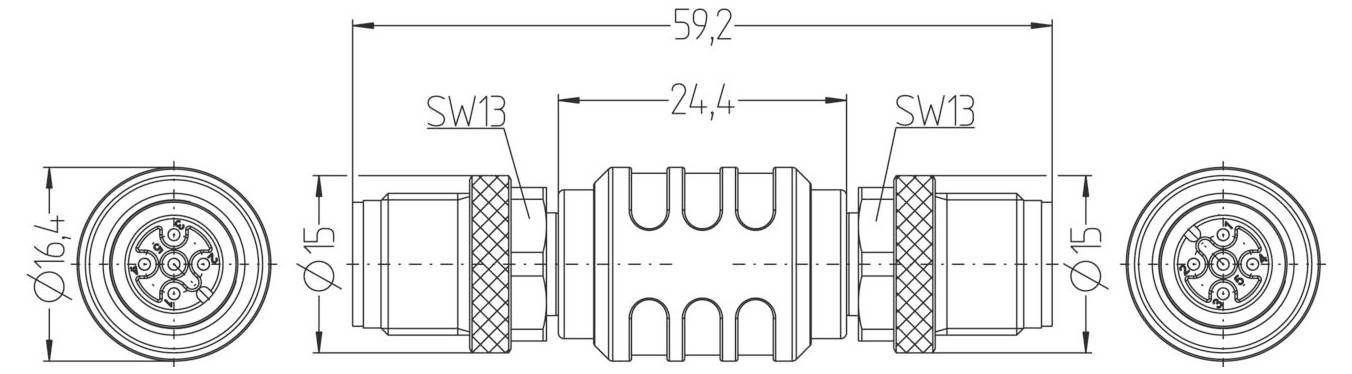 Escha 8041352 Sensor-/Aktor-Adapter Polzahl Sensoren: 5 1St.