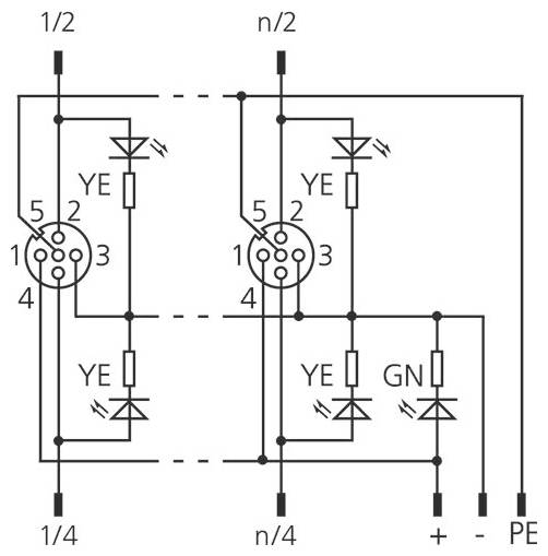 Escha 8I/OM12-5P3T 8045647 Sensor/Aktorbox passiv M12-Verteiler mit Metallgewinde 1St.
