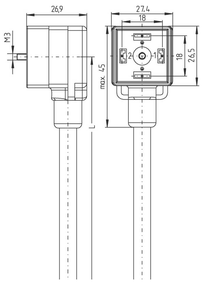 Escha Ventilstecker, Bauform A, 2+PE gebrückt, Transildiode, Sensor-/Aktorleitung VA22-24.3-10/S370 8048527 Inhalt: 1St.